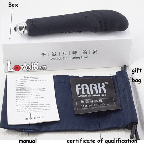 Dụng cụ kích thích hậu môn rung gợn sóng Faak chất liệu silicone, sục mát xa