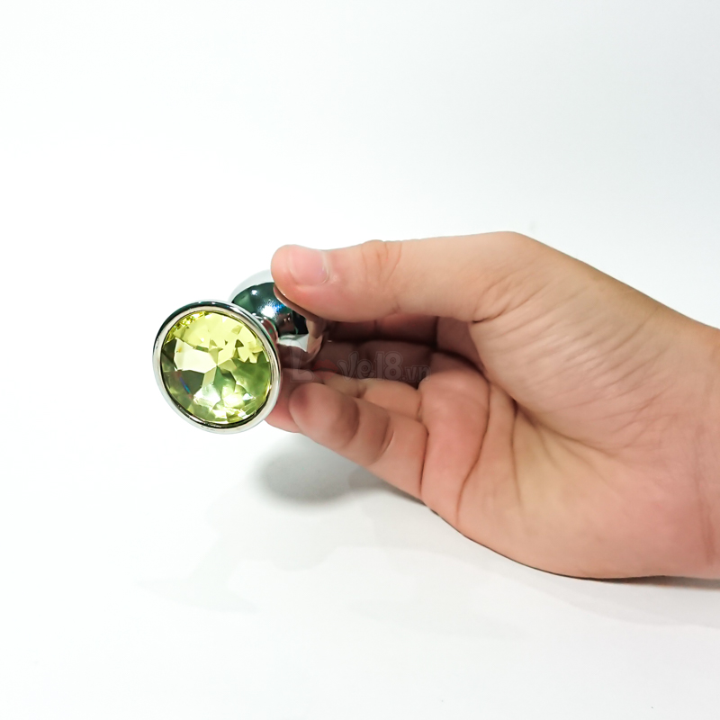 Dụng cụ hậu môn kim loại đính đá hình giọt nước sắc sảo hấp dẫn