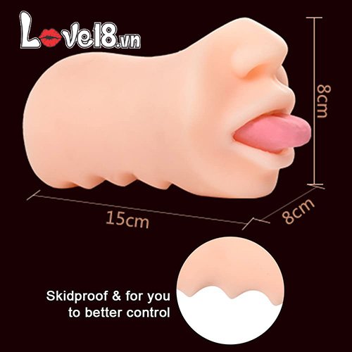 Dụng cụ thủ dâm hình miệng silicone an toàn kích thích cực đã