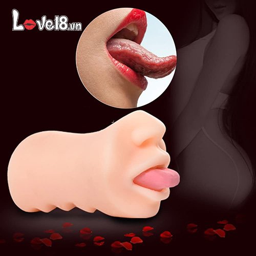 Dụng cụ thủ dâm hình miệng silicone an toàn kích thích cực đã