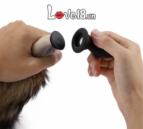 Đuôi chồn silicone có rung kích thích hậu môn sạc USB