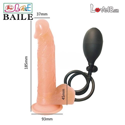 Dương vật bơm hơi gắn tường Baile silicon cao cấp đàn hồi mềm