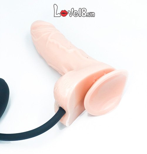 Dương vật bơm hơi silicon gân xanh siêu mềm mịn gắn tường an toàn