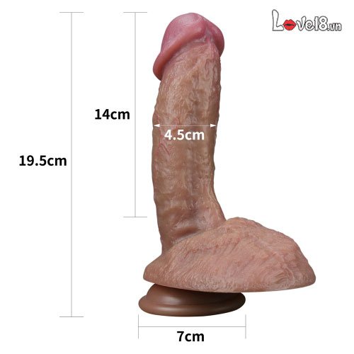 Dương vật giả 2 lớp silicone Lovetoy Nature Cock an toàn mềm mại