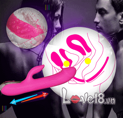 Dương Vật Rung Thụt Tỏa Nhiệt Leten Silicone Cao Cấp Hồng Dịu