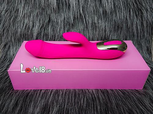 Dương Vật Rung Thụt Tỏa Nhiệt Leten Silicone Cao Cấp Hồng Dịu