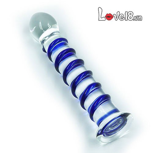 Đồ chơi tình dục thủy tinh xanh gân xoắn cao cấp hấp dẫn