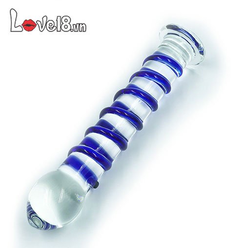 Dương vật giả thủy tinh gân xoắn xanh massage tiền liệt tuyến gay