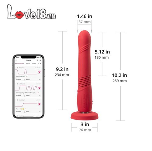 Dương Vật Giả Lovense Gravity Rung Thụt Tự Động App Điều Khiển