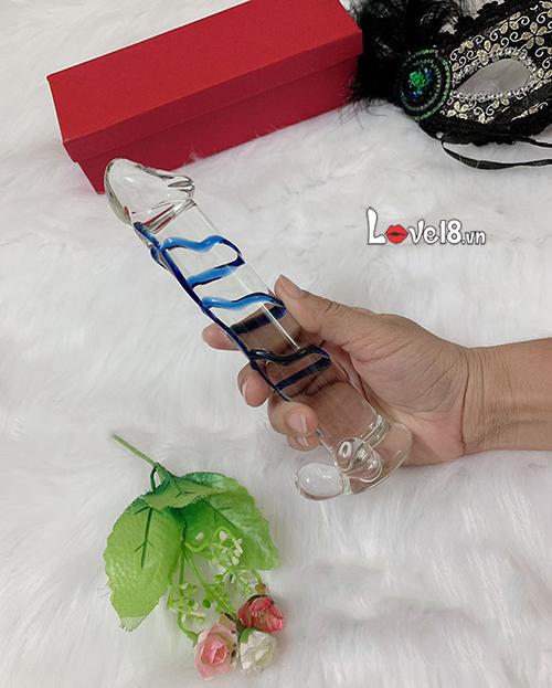 Dương vật thủy tinh gân xanh massage điểm G hậu môn giải tỏa sinh lý