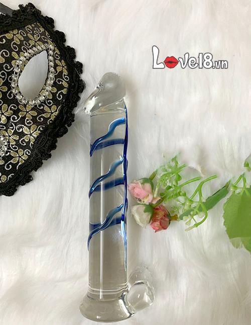 Dương vật thủy tinh gân xanh massage điểm G hậu môn giải tỏa sinh lý
