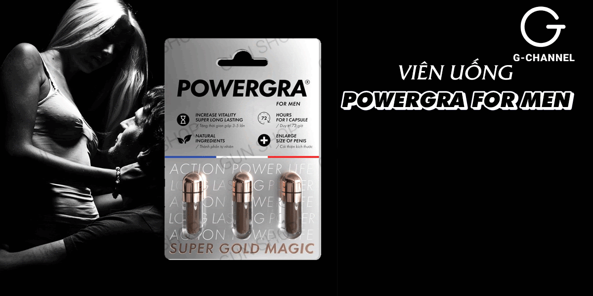 Powergra For Men 3 viên Tăng cường sinh lực Kéo dài thời gian