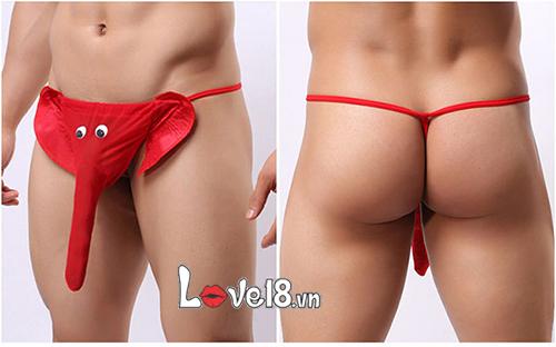 Quần Lót Nam Vòi Voi Lọt Khe Cotton Sexy Đỏ Đen Freesize Quần Lót Nam Vòi Voi Lọt Khe Cotton Sexy Đỏ Đen Freesize