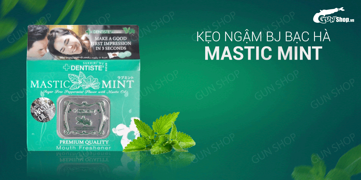 Kẹo ngậm BJ hương bạc hà Mastic Mint tăng hưng phấn tình yêu