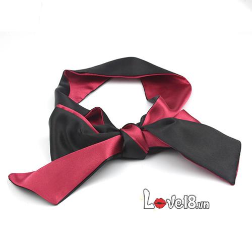 Khăn Bịt Mắt Lụa Satin BDSM Đen Đỏ Kích Thích Mạnh Mẽ