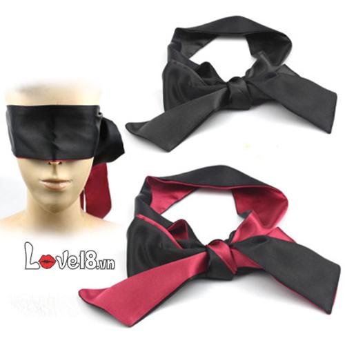 Khăn Bịt Mắt Lụa Satin BDSM Đen Đỏ Kích Thích Mạnh Mẽ