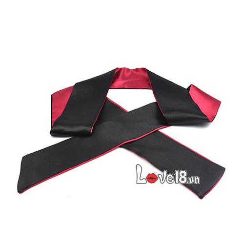 Khăn Bịt Mắt Lụa Satin BDSM Đen Đỏ Kích Thích Mạnh Mẽ