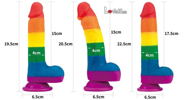 Dương vật giả silicon đa sắc Lovetoy Prider nhiều size 7.5-9 inch cao cấp