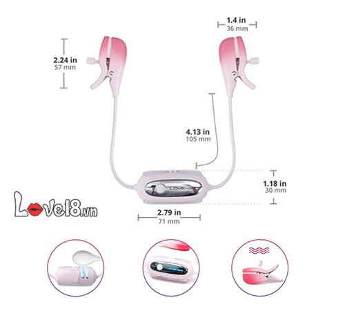 Bộ kẹp nhũ hoa Lovense Gemini cao cấp rung điều khiển app