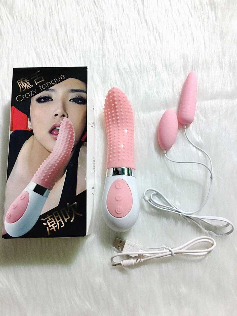 Lưỡi liếm Crazy Tongue cao cấp kèm trứng rung đôi sexy hấp dẫn