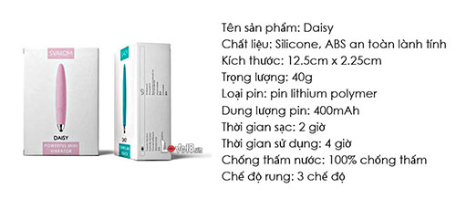 Máy Mát Xa Nhỏ Gọn Svakom Daisy Thiết Kế Sang Trọng Tinh Tế Máy Mát Xa Nhỏ Gọn Svakom Daisy Thiết Kế Sang Trọng Tinh Tế