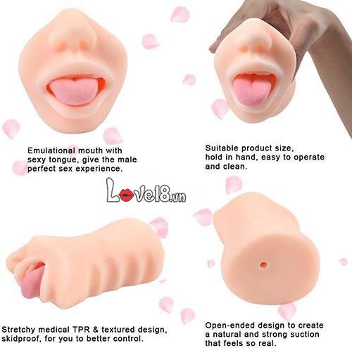 Dụng cụ thủ dâm hình miệng silicone an toàn kích thích cực đã