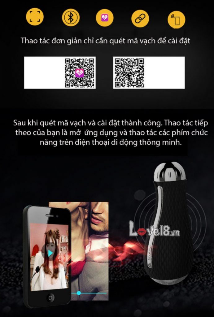 Cốc thủ dâm 3D cao cấp Nalone Jack Bluetooth tiện dụng, sang trọng