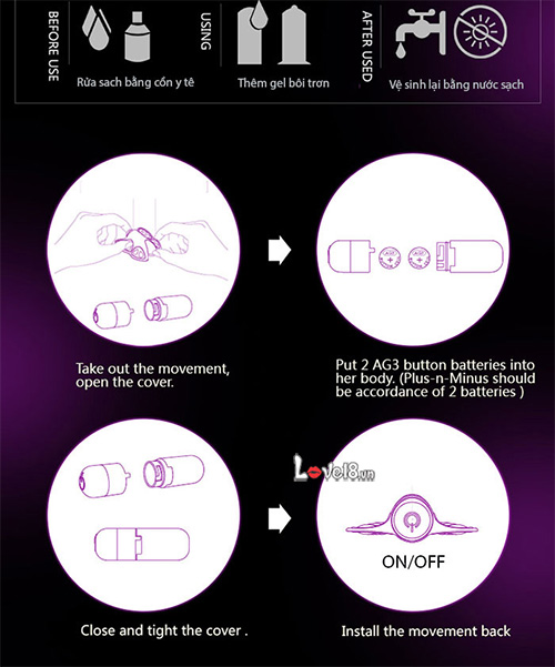 Trứng tình yêu massage dạng bướm DC54F cách sử dụng