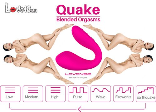 Trứng rung Lovense Quake hai đầu kích thích cực mạnh, sạc nhanh