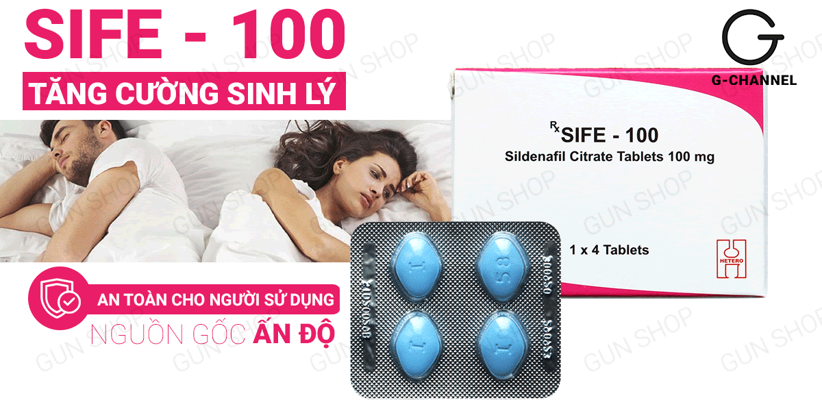 Viên uống cường dương Sife 100 tăng sinh lý mạnh mẽ hộp 4 viên