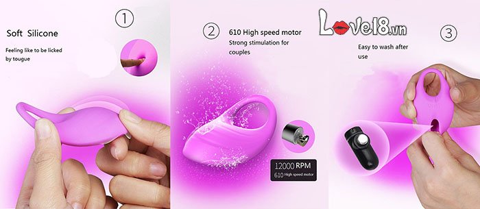 Vòng rung Leten Ellen chống xuất tinh sớm, silicon cao cấp, tăng khoái cảm