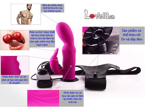 Dương Vật Giả Dây Đeo Kích Thích - Rung Lưỡi Liếm Âm Đạo Cực Sướng