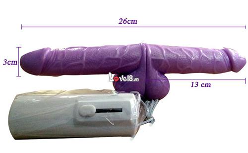 Dương vật 2 đầu có rung dành cho les silicon cao cấp mềm mại
