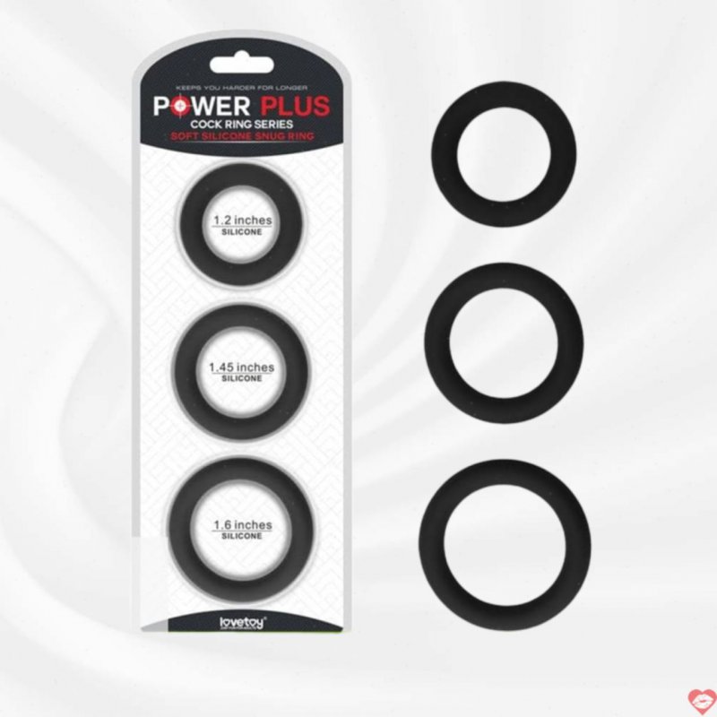 Vòng hãm dương silicone mềm Lovetoy Power Plus 3 chiếc chất lượng  