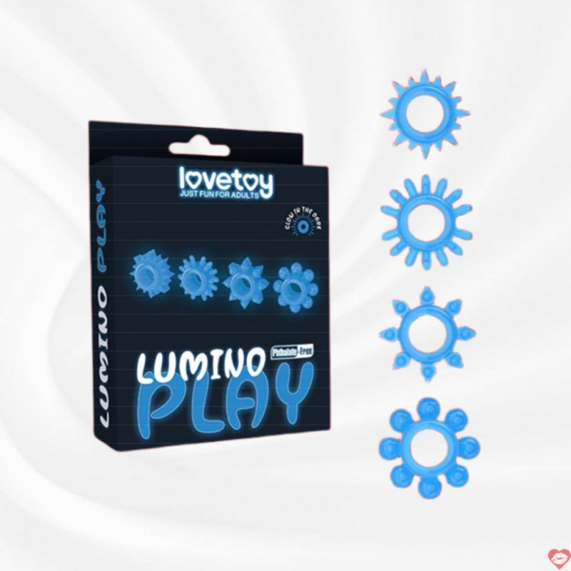 Bộ 04 vòng đeo dương vật Lovetoy Lumino Play dạ quang