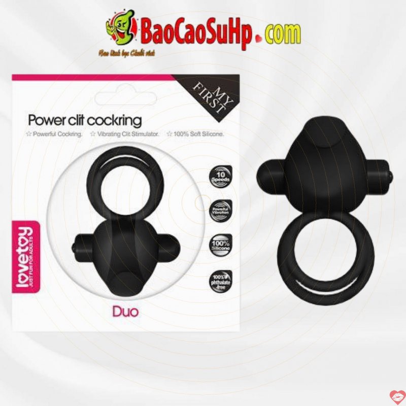Vòng đeo dương vật Lovetoy Power Clit Duo Cockring silicone