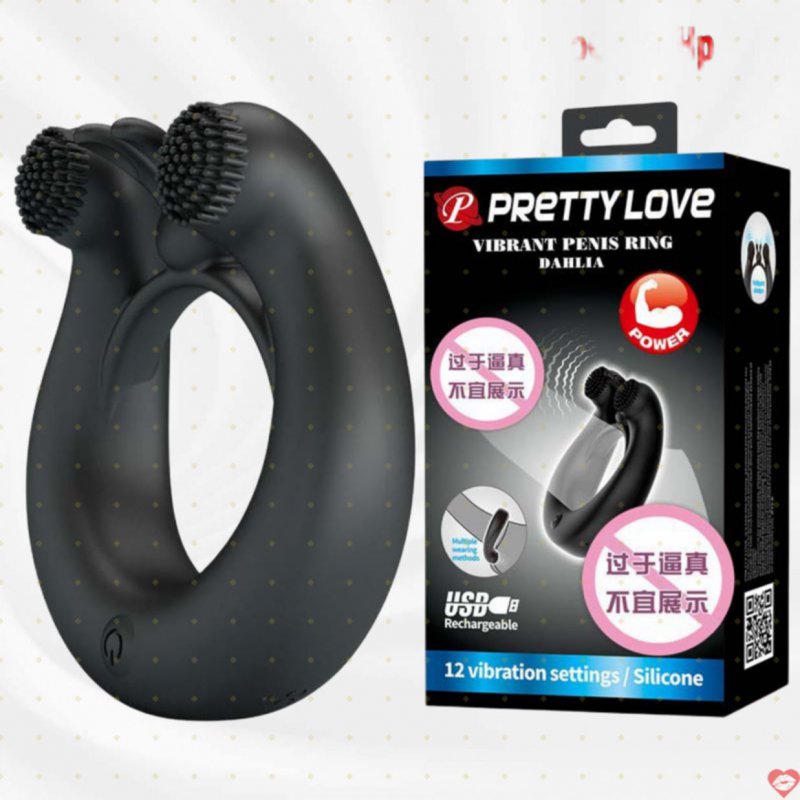 Vòng đeo dương vật 2 động cơ rung Baile Prettylove MASTER RING 12 chế độ