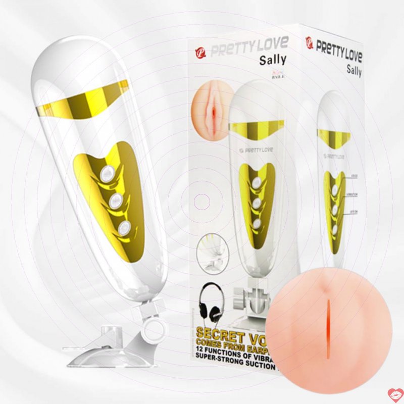 Âm đạo giả gắn tường sạc pin 12 chế độ có âm thanh Pretty Love Sally