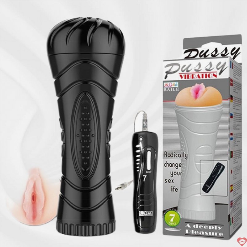 Âm đạo giả ngụy trang đèn pin Baile Pussy 7 chế độ rung