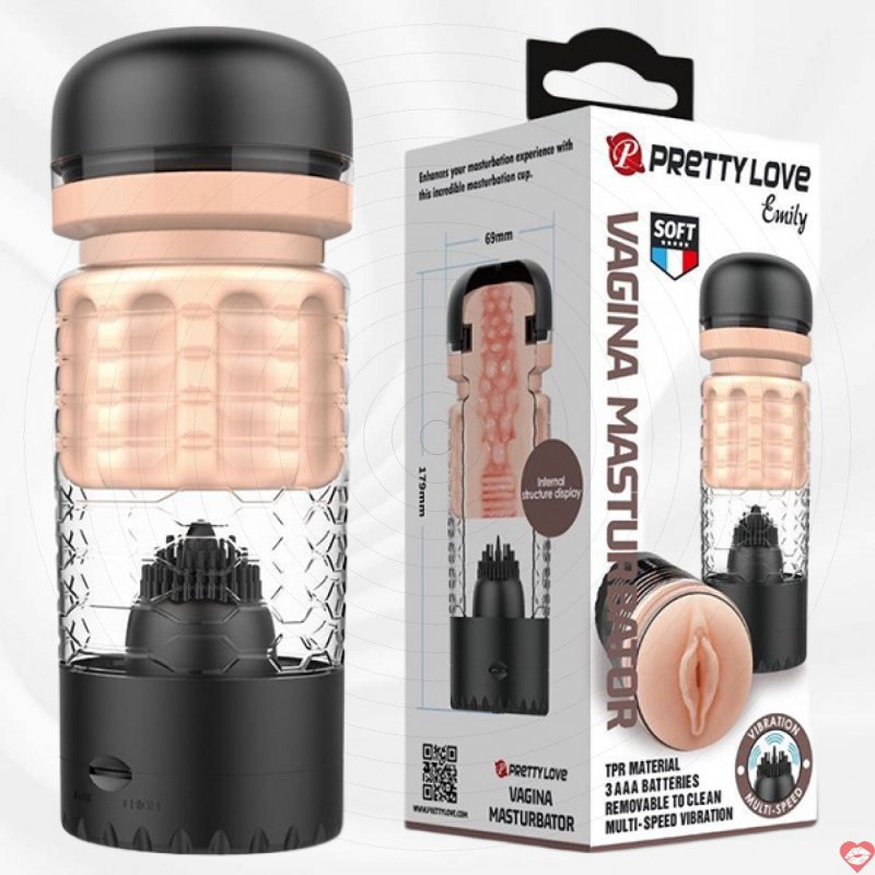 Âm đạo giả Pretty Love Emily lưỡi rung liếm siêu kích thích