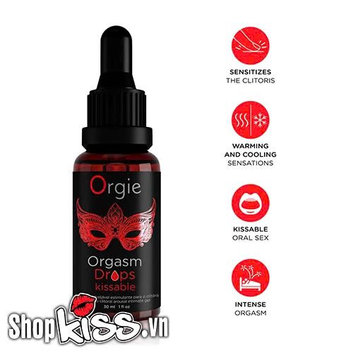Gel bôi tăng khoái cảm nữ có thể nếm được Orgie Orgasm Drops Kissable