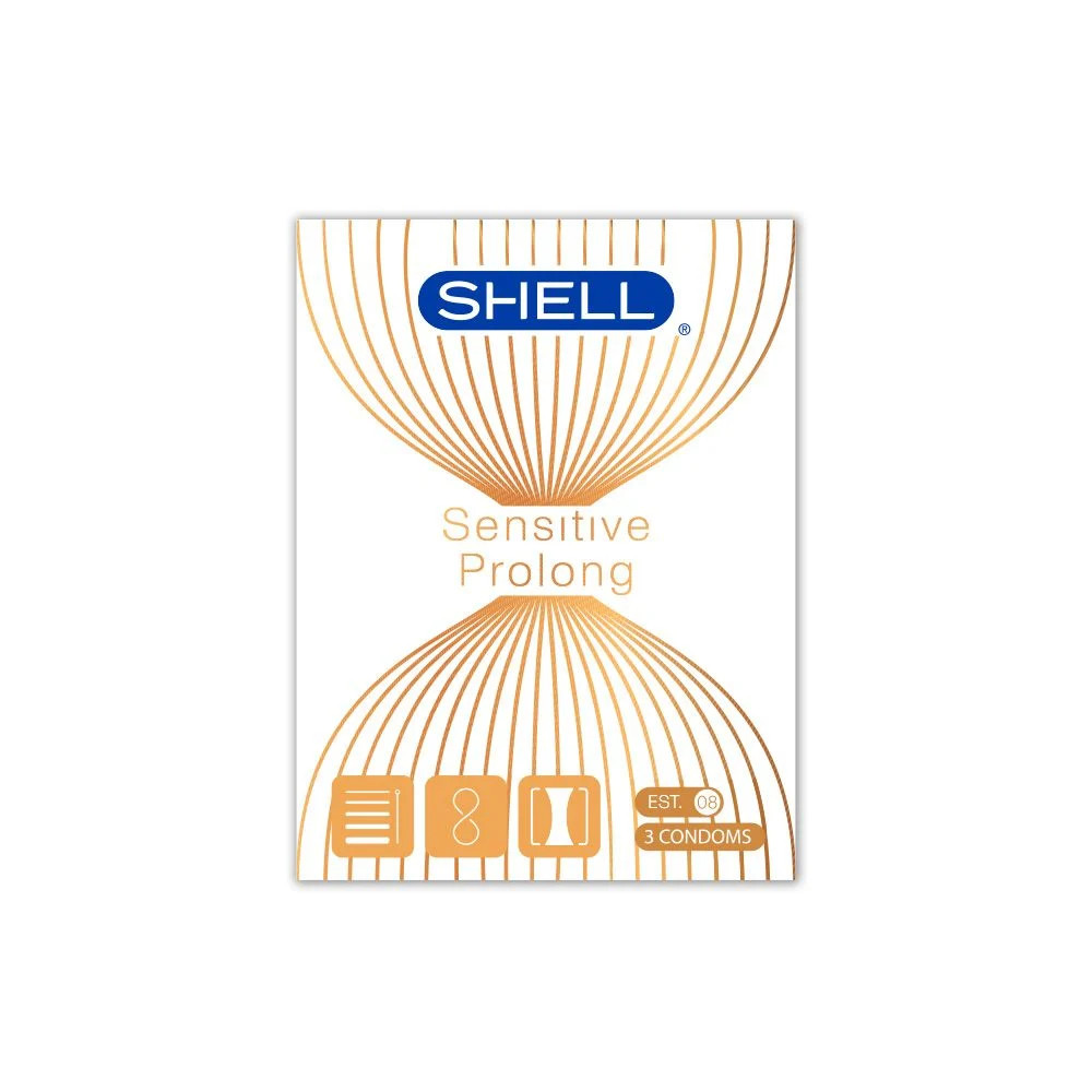 Bao cao su Shell Sensitive Prolong - Siêu mỏng 0.03mm kéo dài thời gian - Hộp 3 cái