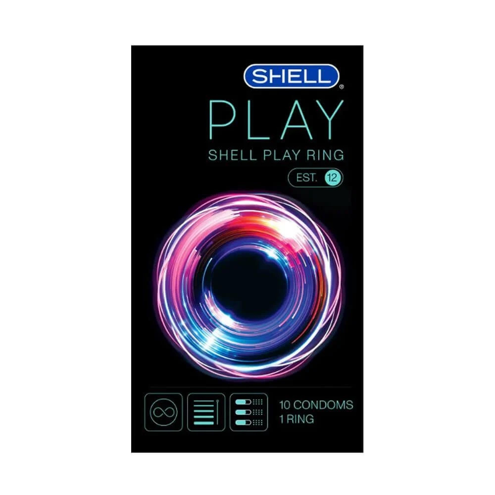 Bao cao su Shell Play Ring 6 tính năng - Hộp 10 cái + 1 vòng đeo kéo dài thời