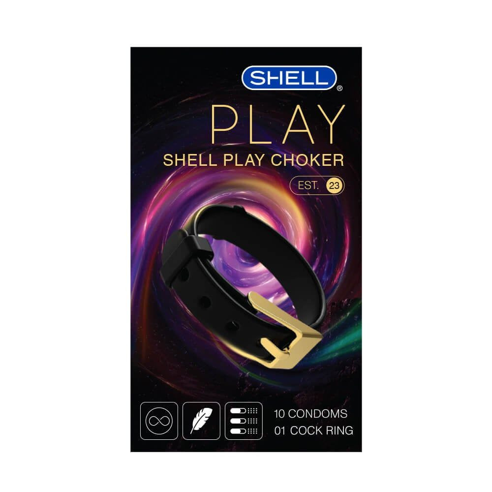 Bao cao su Shell Play Choker 6 tính năng - Hộp 10 cái + 1 vòng đeo kéo dài thời