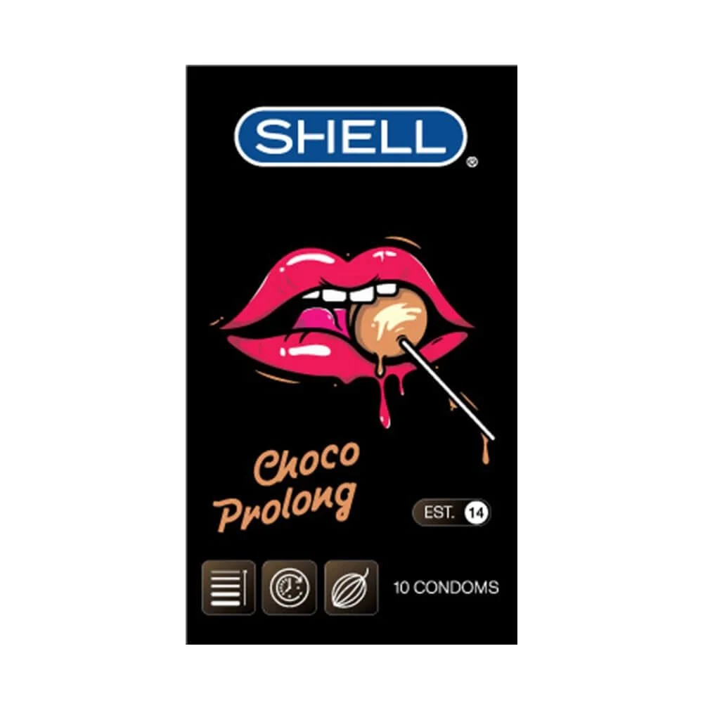 Bao cao su Shell Choco Prolong - Siêu mỏng kéo dài thời gian hương chocolate - Hộp 10 cái