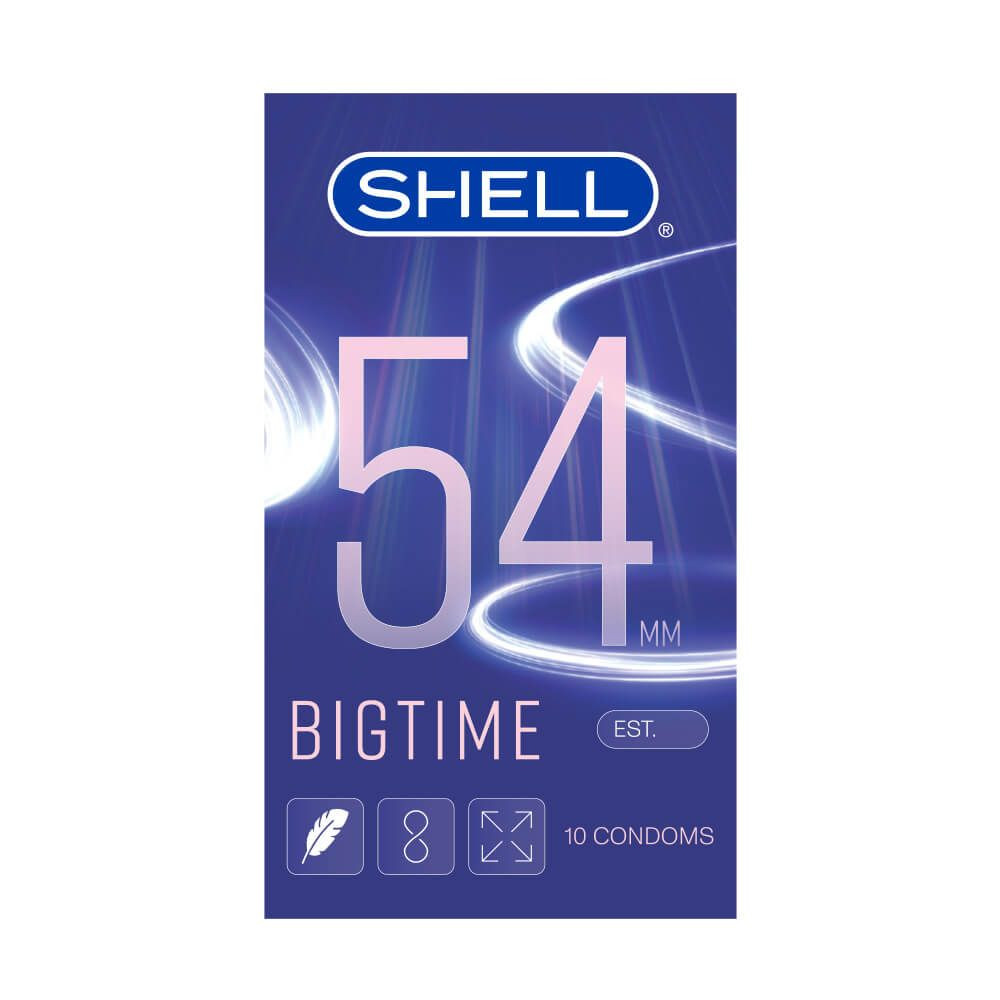 Bao cao su Shell Bigtime - Size 54mm siêu mỏng chống tuột kéo dài thời gian - Hộp 10 cái