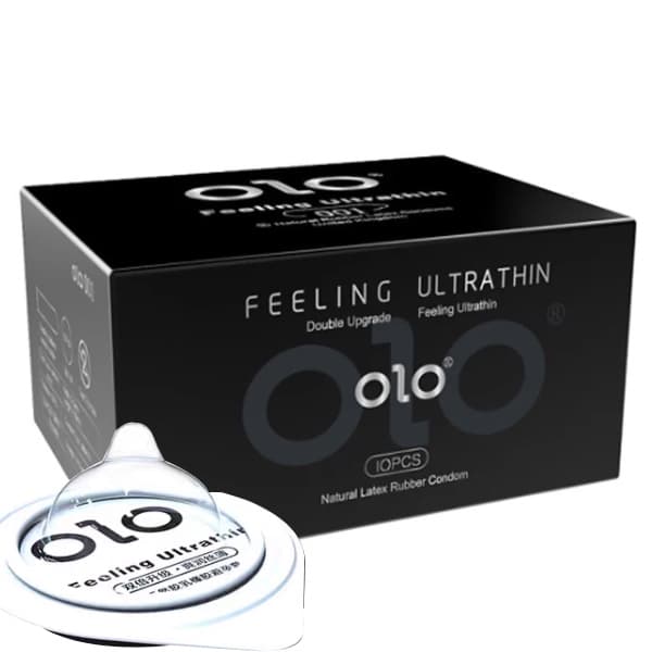 Bao cao su OLO 0.01 Feeling Ultrathin đen – hương Vani siêu mỏng hộp 10 cái