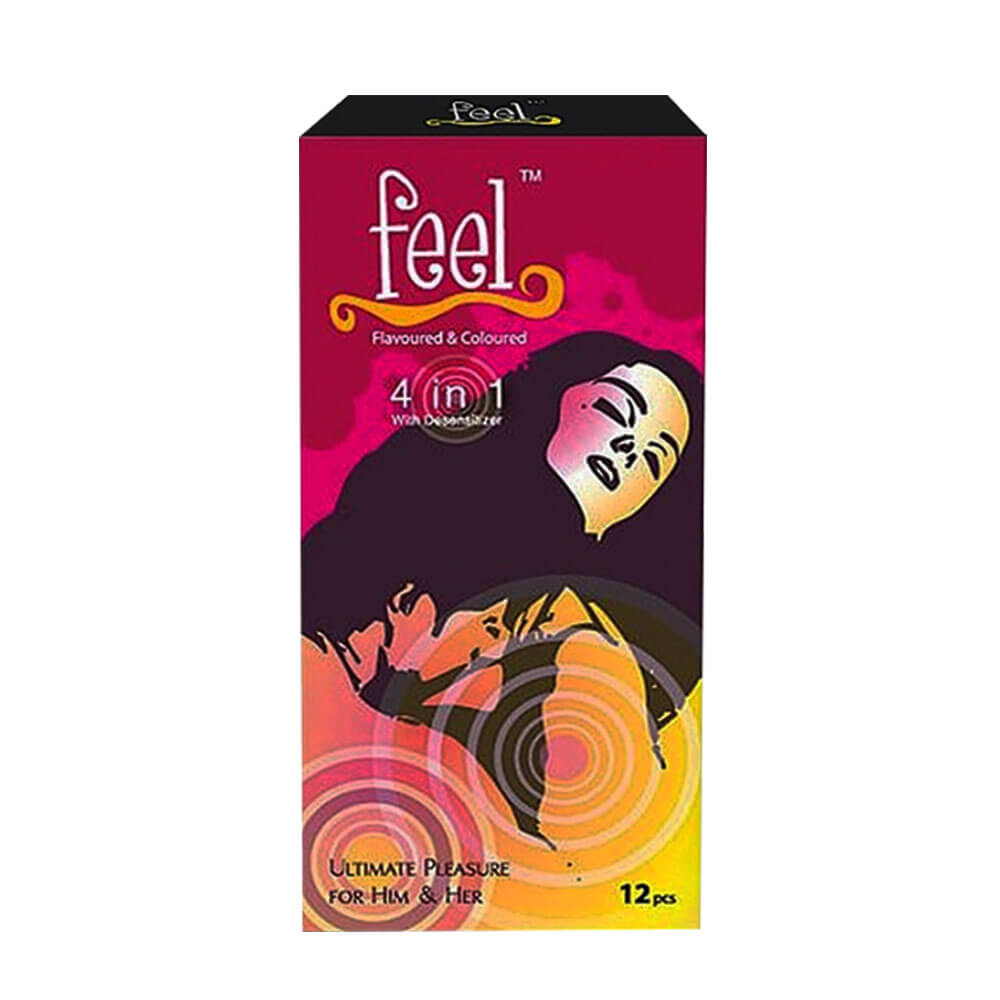 Bao cao su Feel Euphoria 4 in 1 - Kéo dài thời gian - Hộp 12 cái