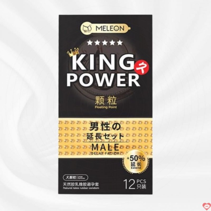 Bao cao su Meleon King Power hạt nổi kéo dài thời gian 50% hộp 12 
