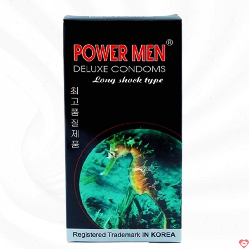 Bao cao su Powermen Cá Ngựa Đen 12s tăng khoái cảm an toàn tin cậy 